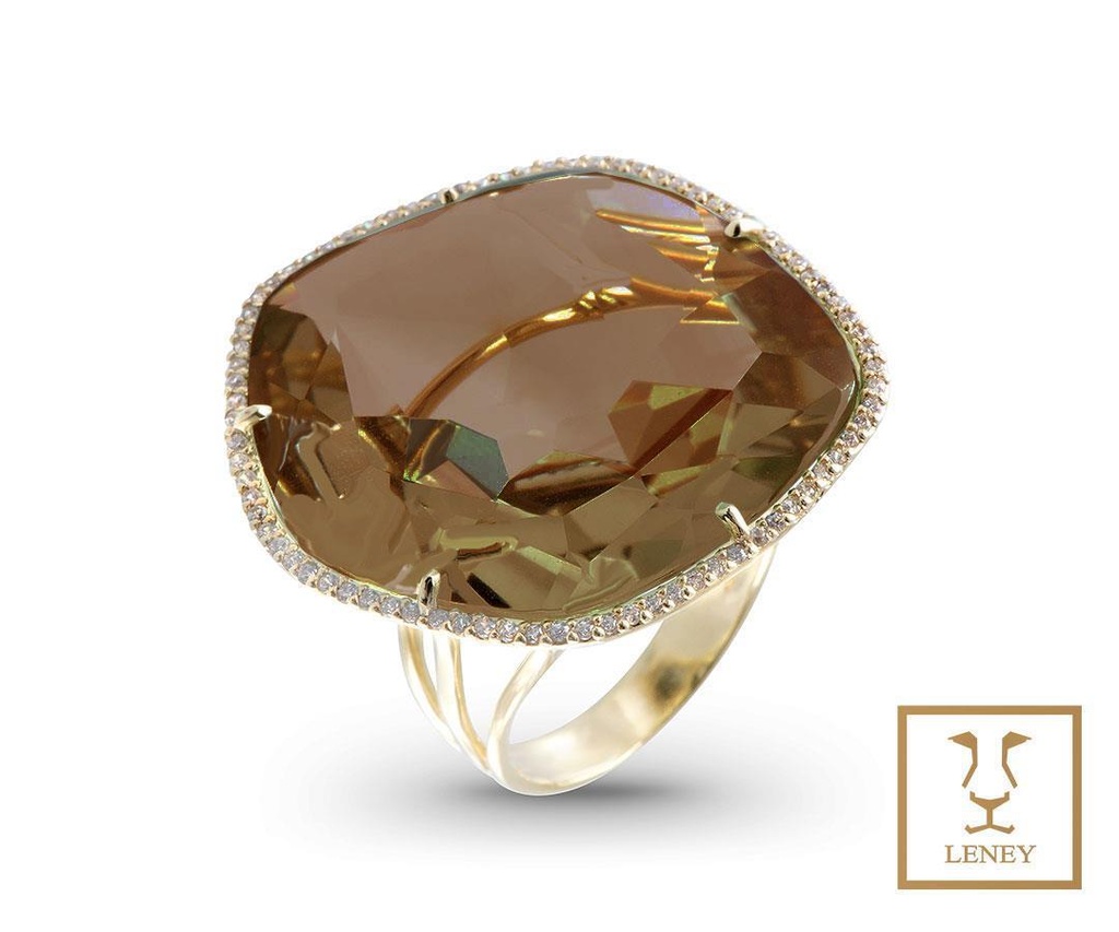 ANILLO TOPAZIO FUME IRREGULAR