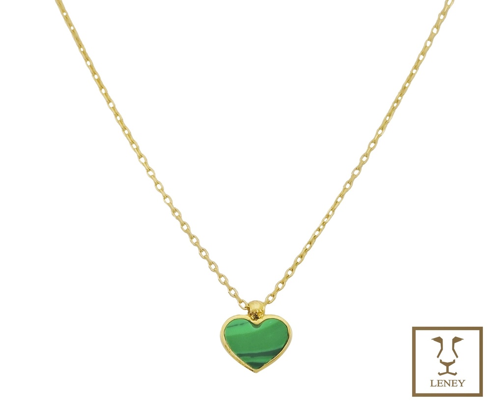 GARGANTILLA CORAZON MALAQUITA 6.5MM