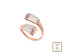 ANILLO QUARZO ROSA TRAPEZIOS
