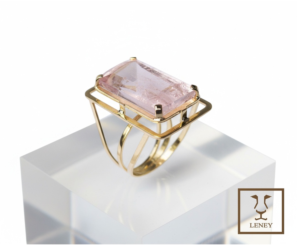 ANILLO MORGANITE RECTANGULAR 21X13MM