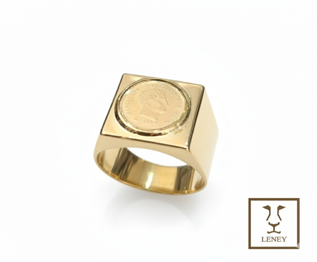 ANILLO CUADRADO 14MM MONEDA
