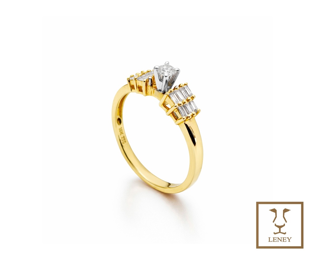 ANILLO SOLITARIO BRILLANTES HOMBROS