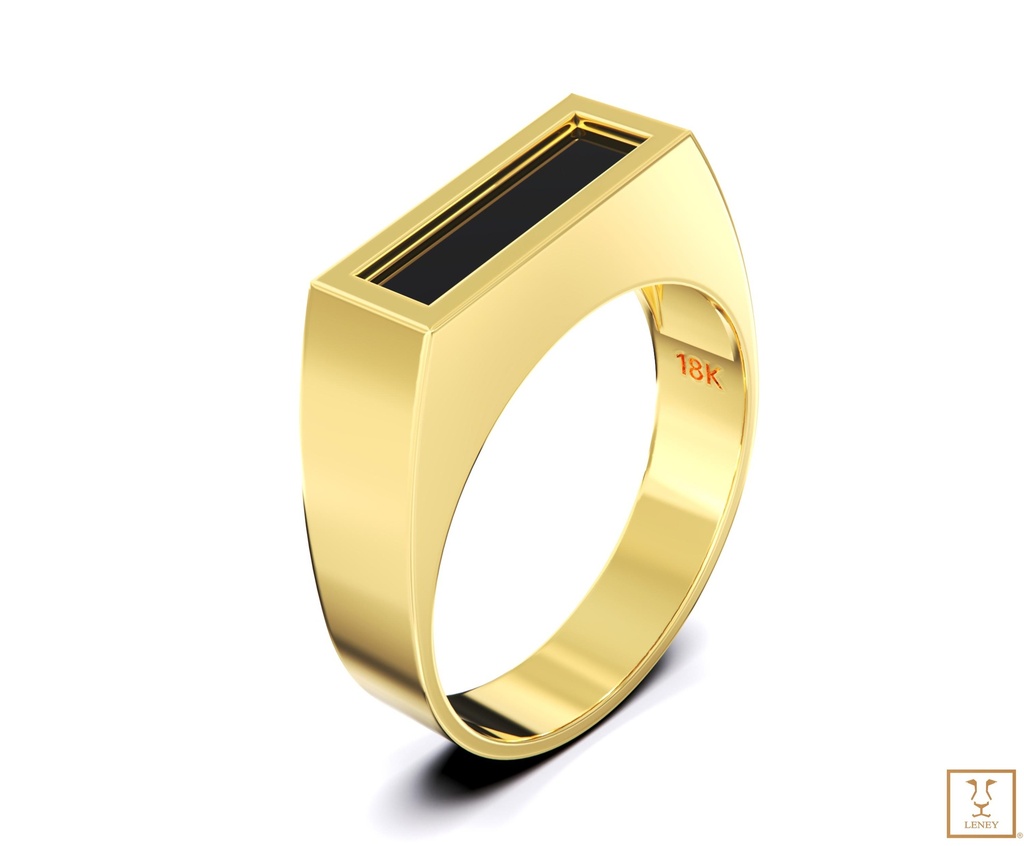 ANILLO HOMBRE ONIX RECTANGULO