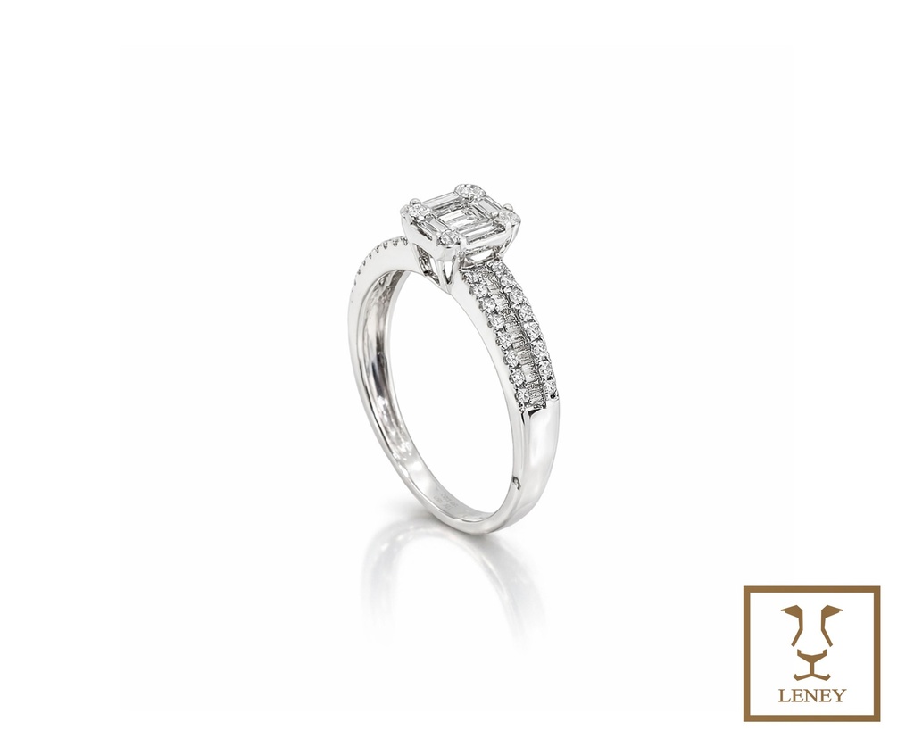 ANILLO SOLITARIO 6 BAGUETTS