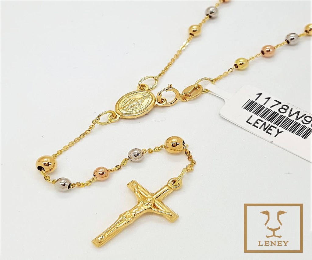 COLLAR ROSARIO TRES OROS