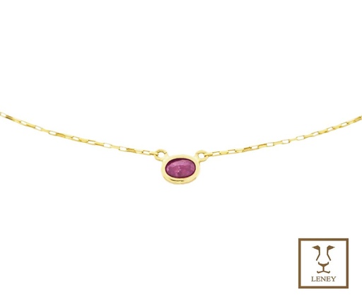 [1301W9] GARGANTILLA RUBI OVAL FACETADO