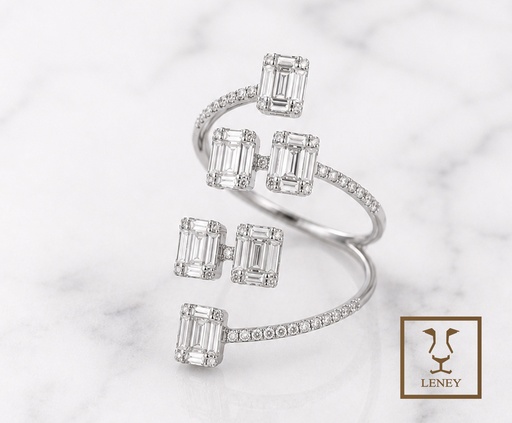 [1611W3] ANILLO CINTILLOS 36 DIAMANTES