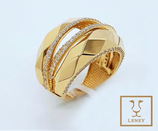 [1092W33] ANILLO DOBLE CAPSULA FACETADA