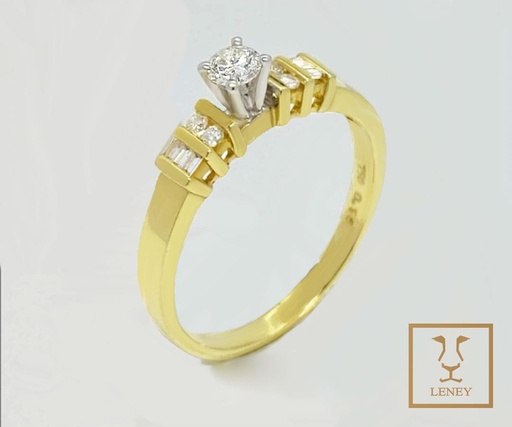 [1165W15] ANILLO SOLITARIO BRILLANTE 0.20CT