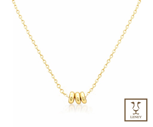 [1592W11] GARGANTILLA 3 ARGOLLITAS ORO AMARILLO