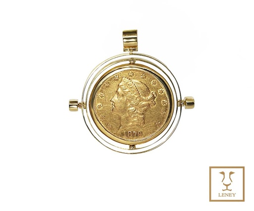 [1428W2] DIJE GIROSCOPIO MONEDA ESTERLINA