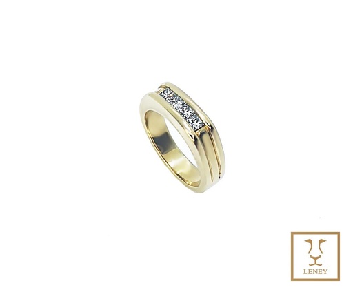 [1431W22] ANILLO CINTILLO 4 BRILLANTES