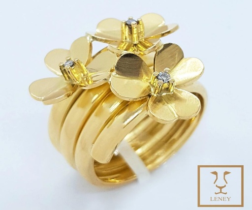 [1176W6] ANILLO VAN CLEEF 3 ROSAS